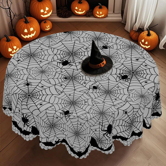 Horror Bat Spider Web Halloween Tablecloth - Gothic Witchy Tablecloth Table Decoration