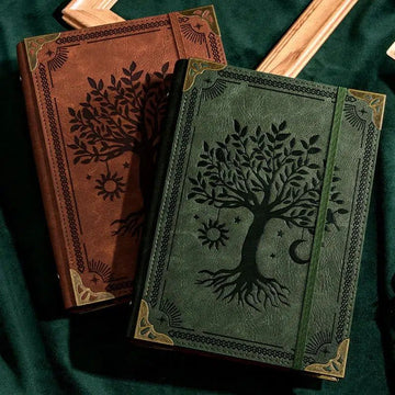 Mystical Sun Moon Journal Pagan Tree of life A5 Thickened Notebook-MoonChildWorld