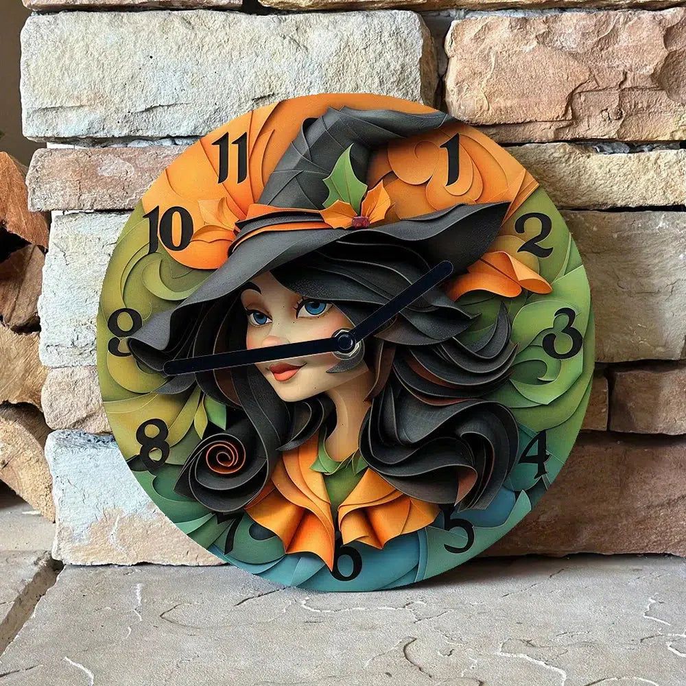 Vintage Witch Wall Clock-MoonChildWorld