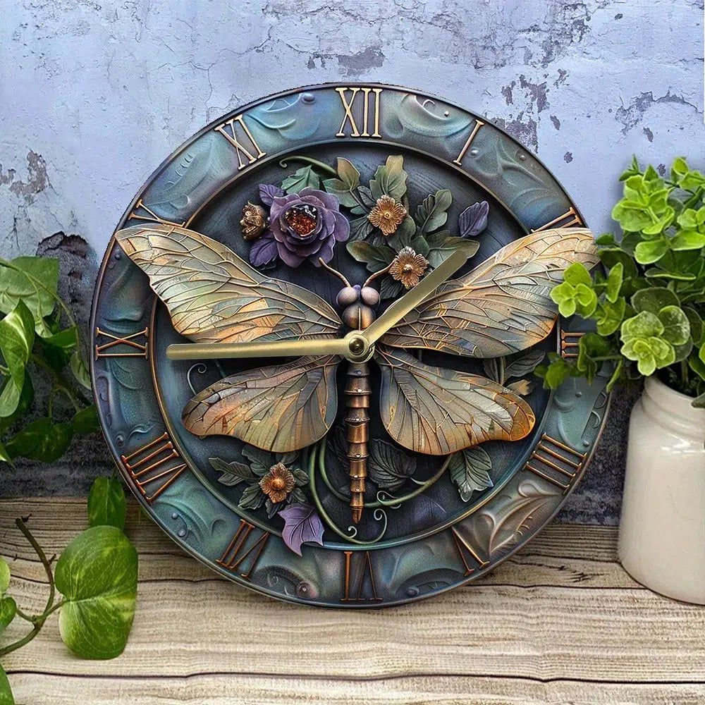 Mystical Dragonfly Wall Clock Dragonfly Home Decor-MoonChildWorld