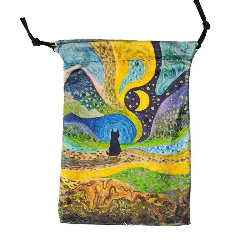 Tarot Card Storage Bag Black Cat Wicca Tarot Pouch-MoonChildWorld