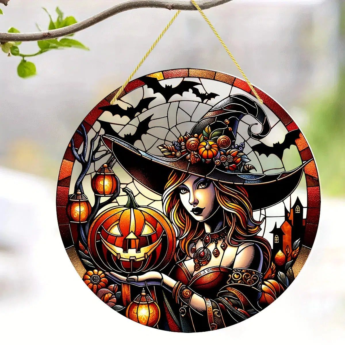 Enchanting Witch Suncatcher Halloween Window Art-MoonChildWorld