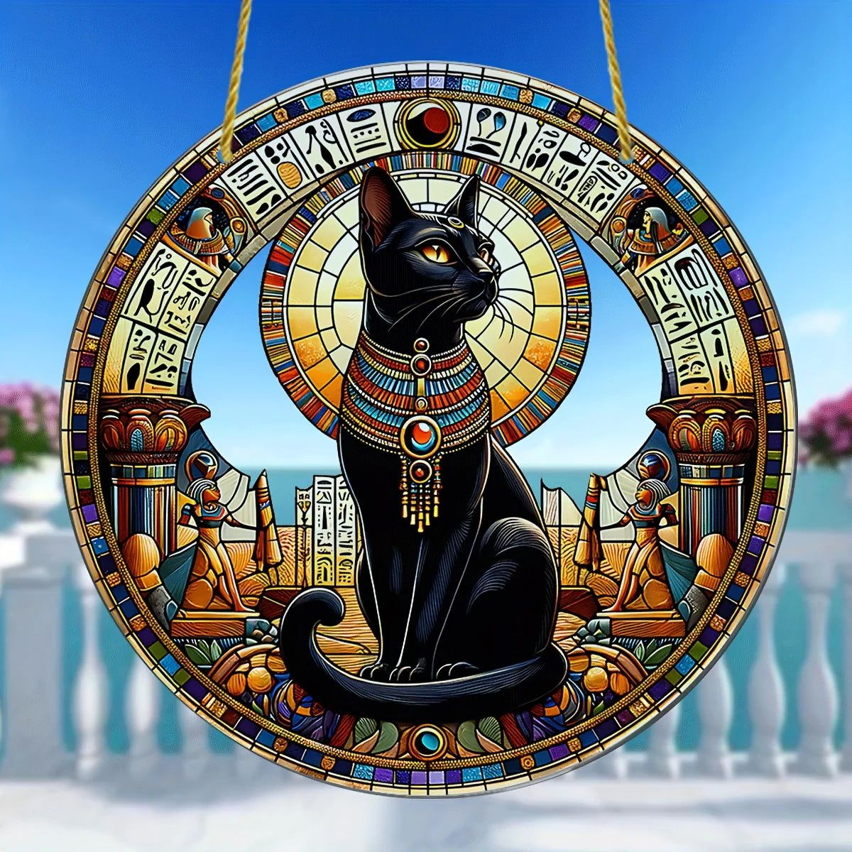 Egyptian Bastet Cat Goddess Suncatcher Spirit Cat Acrylic Sign-MoonChildWorld