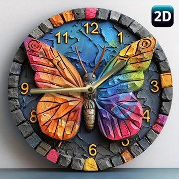 Whimsical Butterfly Wooden Wall Clock-MoonChildWorld