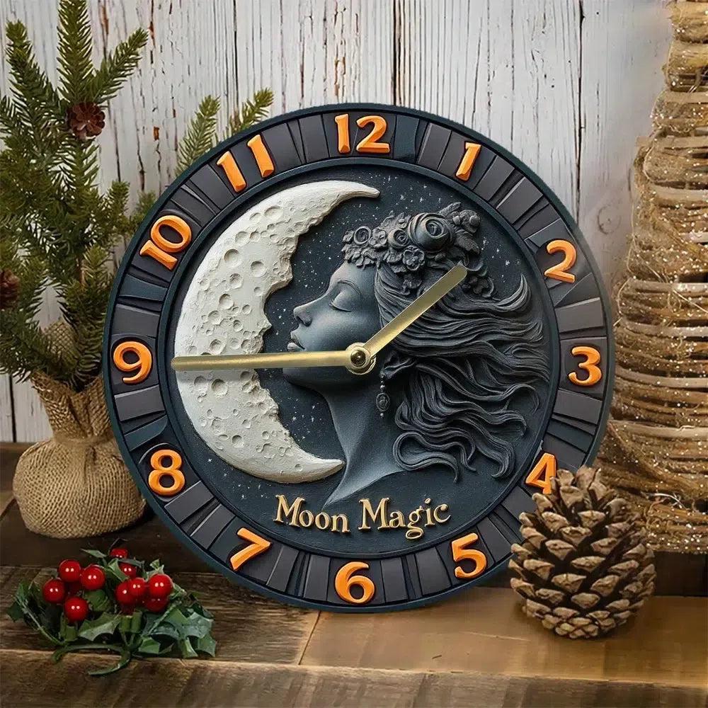 Magic Moon Goddess Wall Clock - Wicca Goddess Clock for Pagan Decor-MoonChildWorld