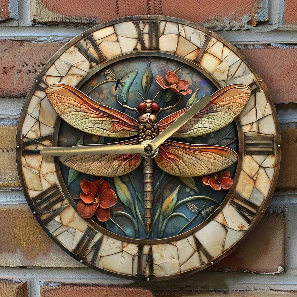 Dragonfly Wall Clock Vintage Wall Clock-MoonChildWorld