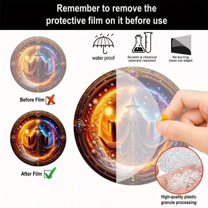 Seasonal Fusion Wizard Suncatcher Witchcraft Window Hanging-MoonChildWorld