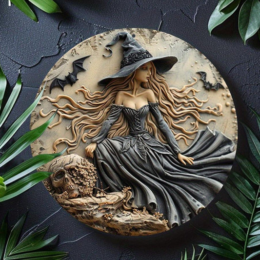 Gothic Witch Metal Sign Halloween Decor-MoonChildWorld