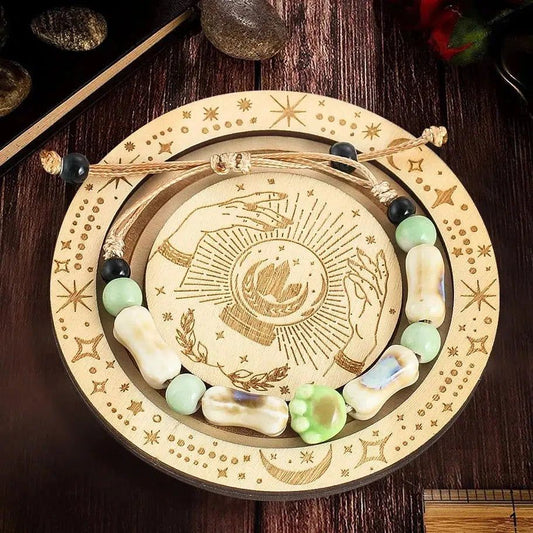 Wicca Crystal Tray Sun Moon Star Wooden Tray Jewelry Storage