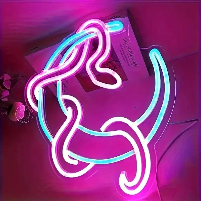 Moon and Snake LED Neon Lights Witchy Neon Signs Gothic Decor-MoonChildWorld