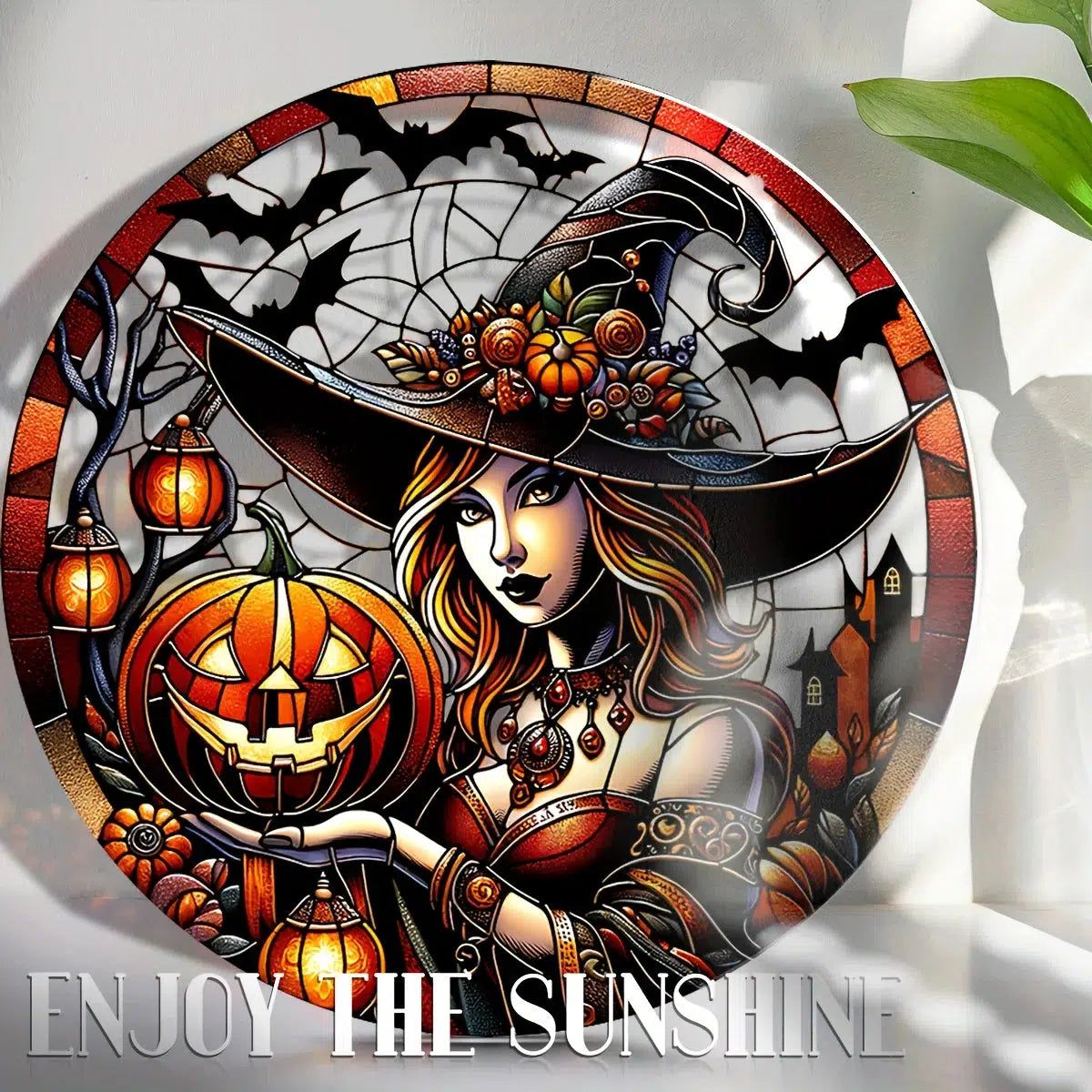 Enchanting Witch Suncatcher Halloween Window Art-MoonChildWorld