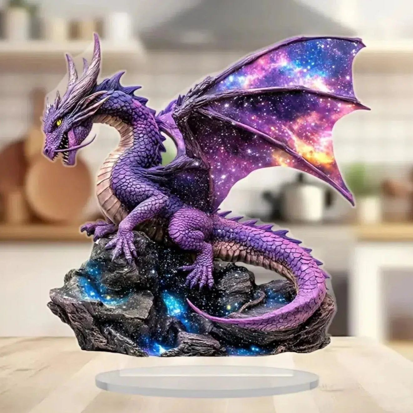 Purple Dragon 2D Flat Acrylic Figurine Dragon Table Ornament Dragon Desk Decor-MoonChildWorld