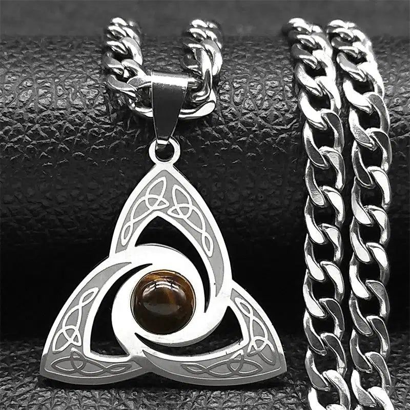 Irish Trinity Celtic Knot Witchcraft Necklace Amulet Witch Knots Necklace-MoonChildWorld