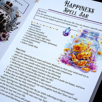 Spell Jar Guide: 20 Witchcraft Recipes for Building, Charging & Disposal and Blank Grimoire Page