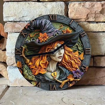 Witchy Wall Clock - Halloween Wall Clock for Witch Home Decor