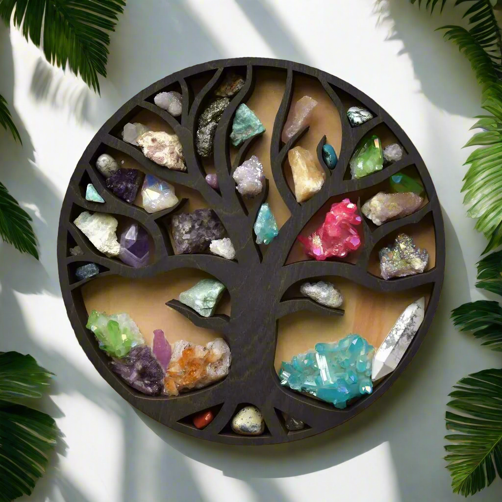 Tree of Life Crystal Shelf Crystal Stone Display Rack-MoonChildWorld