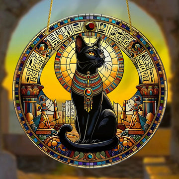 Egyptian Bastet Cat Goddess Suncatcher Spirit Cat Acrylic Sign-MoonChildWorld