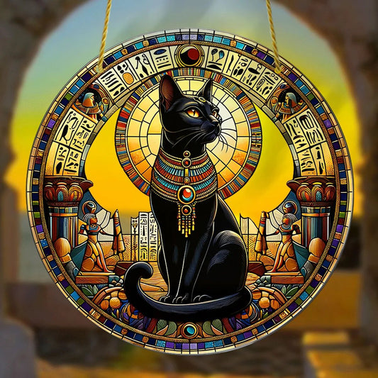 Egyptian Bastet Cat Goddess Suncatcher Spirit Cat Acrylic Sign