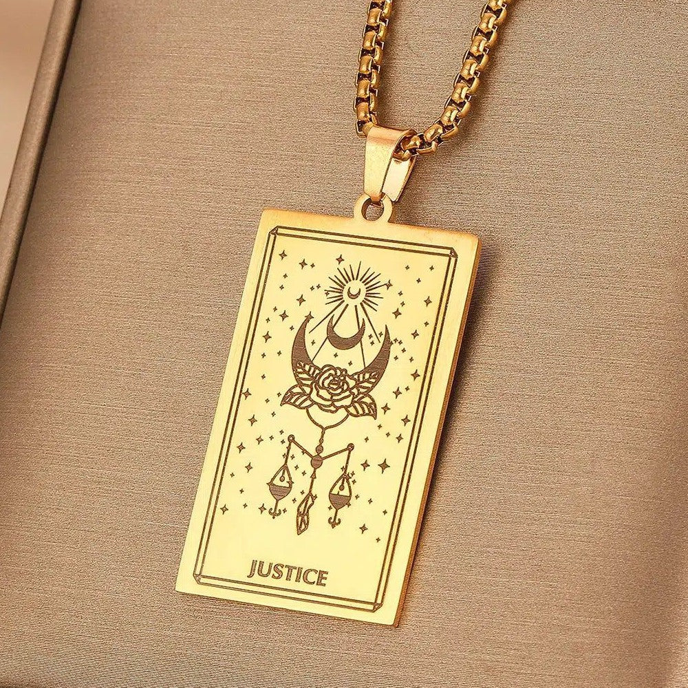 Sun Moon Tarot Card Necklace Witch Necklace-MoonChildWorld