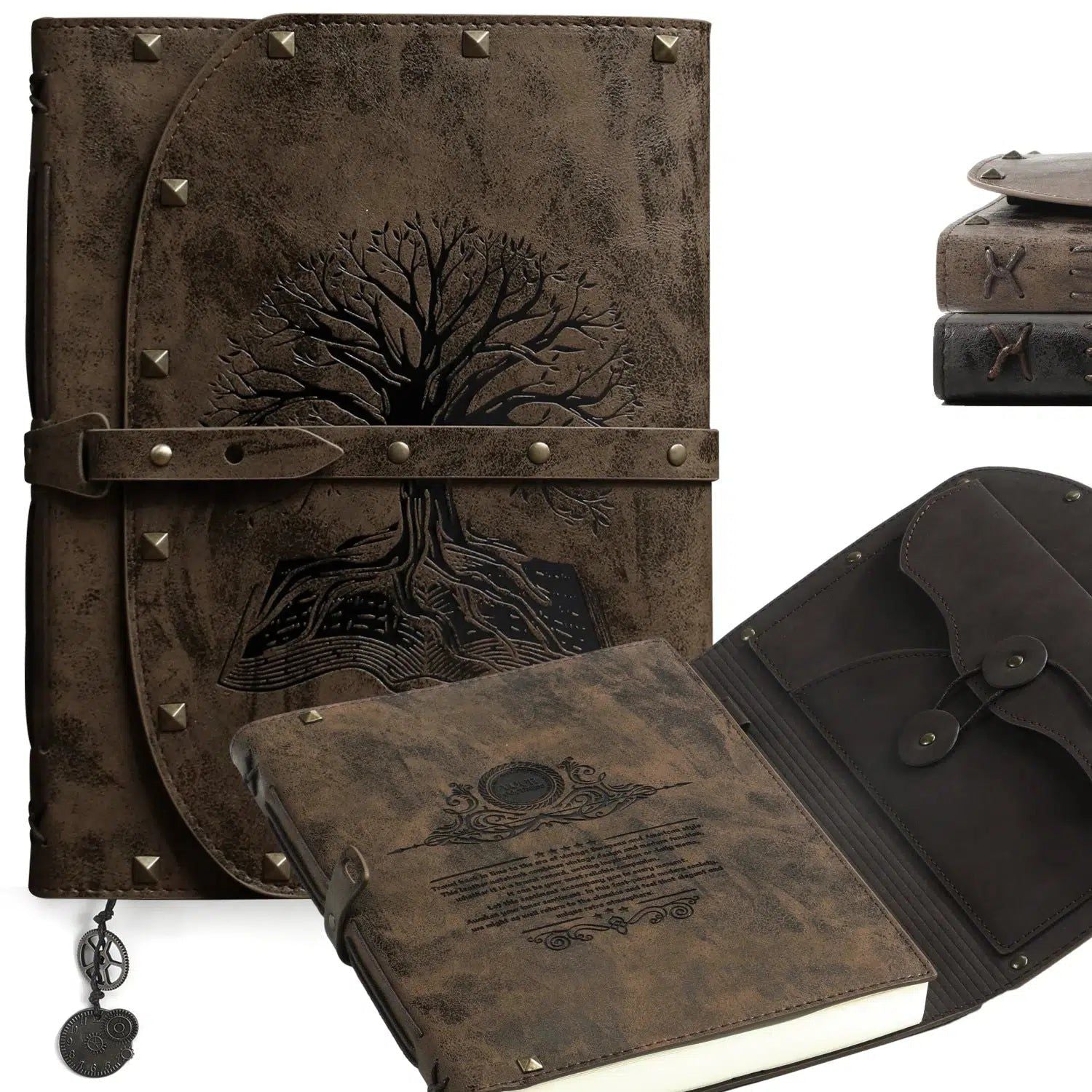 Pagan Tree of Life Notebook Vintage Leather Journal A5-MoonChildWorld