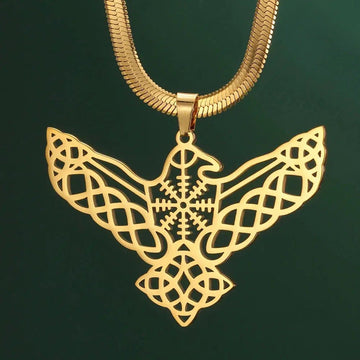 Triquetra Trinity Knot Raven Necklace Norse Pagan Jewelry-MoonChildWorld