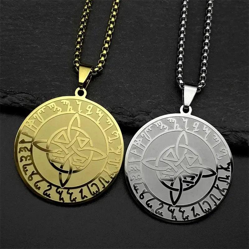 Witch Nordic Celtic Knot Runes Necklace Wiccan Pagan Jewelry-MoonChildWorld