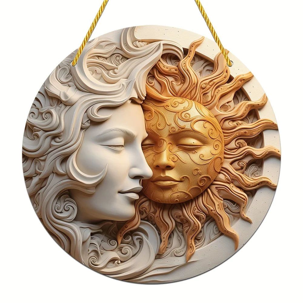 Sun Moon Acrylic Sign Celestial Sun Moon Suncatcher-MoonChildWorld