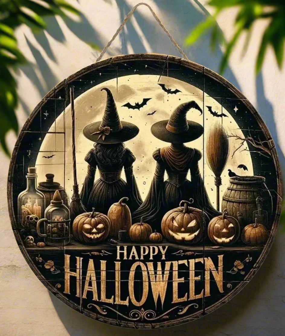 Vintage Wooden Sign Halloween Hanging Sign Gothic Wood Sign-MoonChildWorld