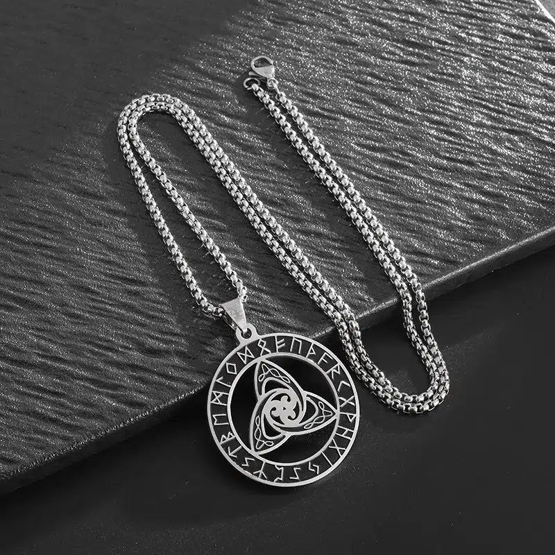 Odin Rune Triquetra Trinity Celtic Knot Necklace Wicca Amulet Jewelry-MoonChildWorld