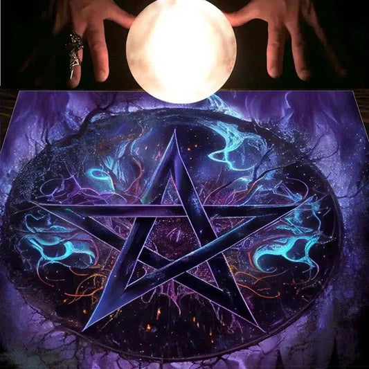 Pentacle Wicca Altar Cloth for Spiritual Practice Tarot Witch Tablecloth