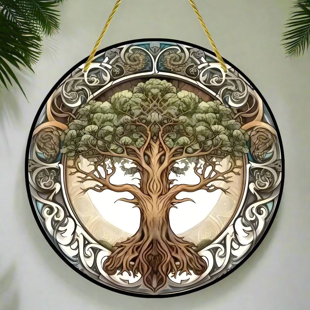 Tree of Life Wooden Sign Pagan Celtic Hanging Sign-MoonChildWorld