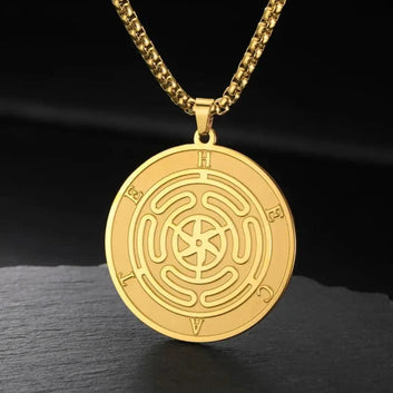 Wicca Triple Moon Goddess Necklace Hecate Wheel Double Sides Pendant Greek Mythology Jewelry