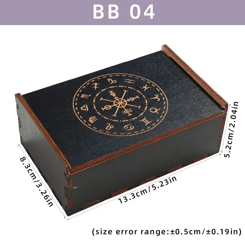 Tarot Cards Storage Box Crystals Jewelry Astrology Wooden Storage Box-MoonChildWorld