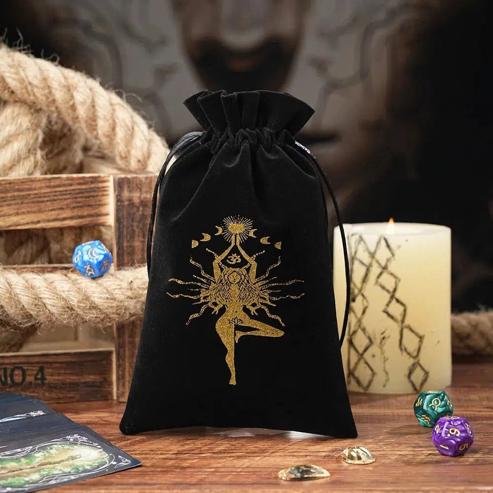 Black Velvet Tarots Cards Storage Bag-MoonChildWorld