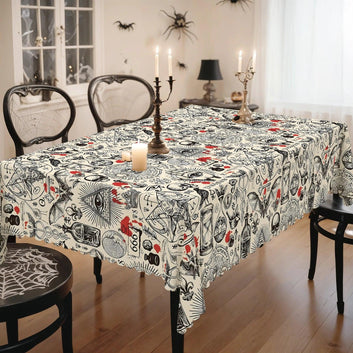 Magic Elements Witchcraft Halloween Tablecloth - Gothic Table Decoration Tablecloth