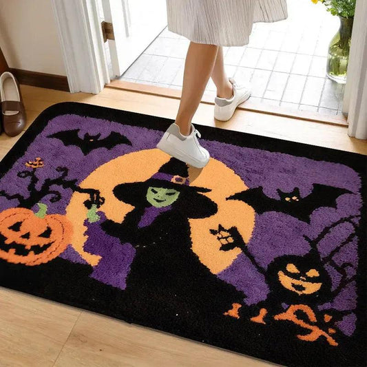 Spooky Halloween Doormat - Cute Ghost, Witch Design Witchy Home Decor