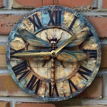 Vintage Dragonfly Wall Clock-MoonChildWorld