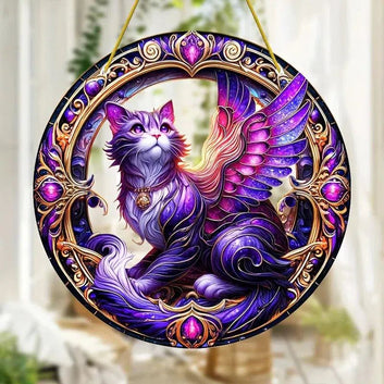 Mysterious Cat Acrylic Suncatcher Magic Cat Window Decorations