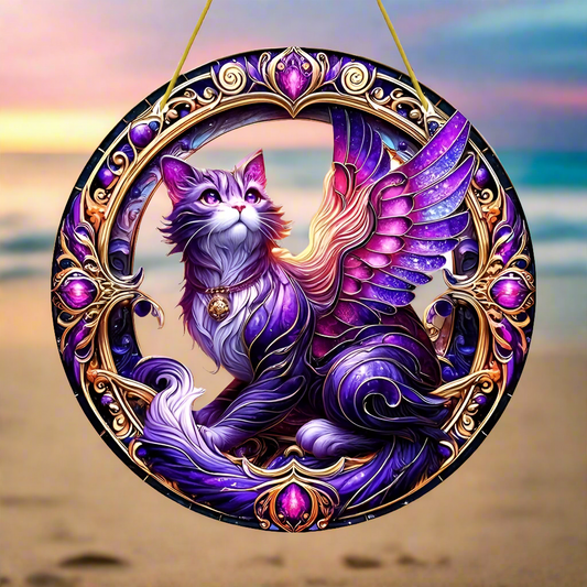 Mysterious Cat Acrylic Suncatcher Magic Cat Window Decorations