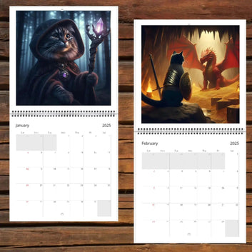 2025 Medieval Exploration Cat Calendar Wizard Cat 2025 Calendar