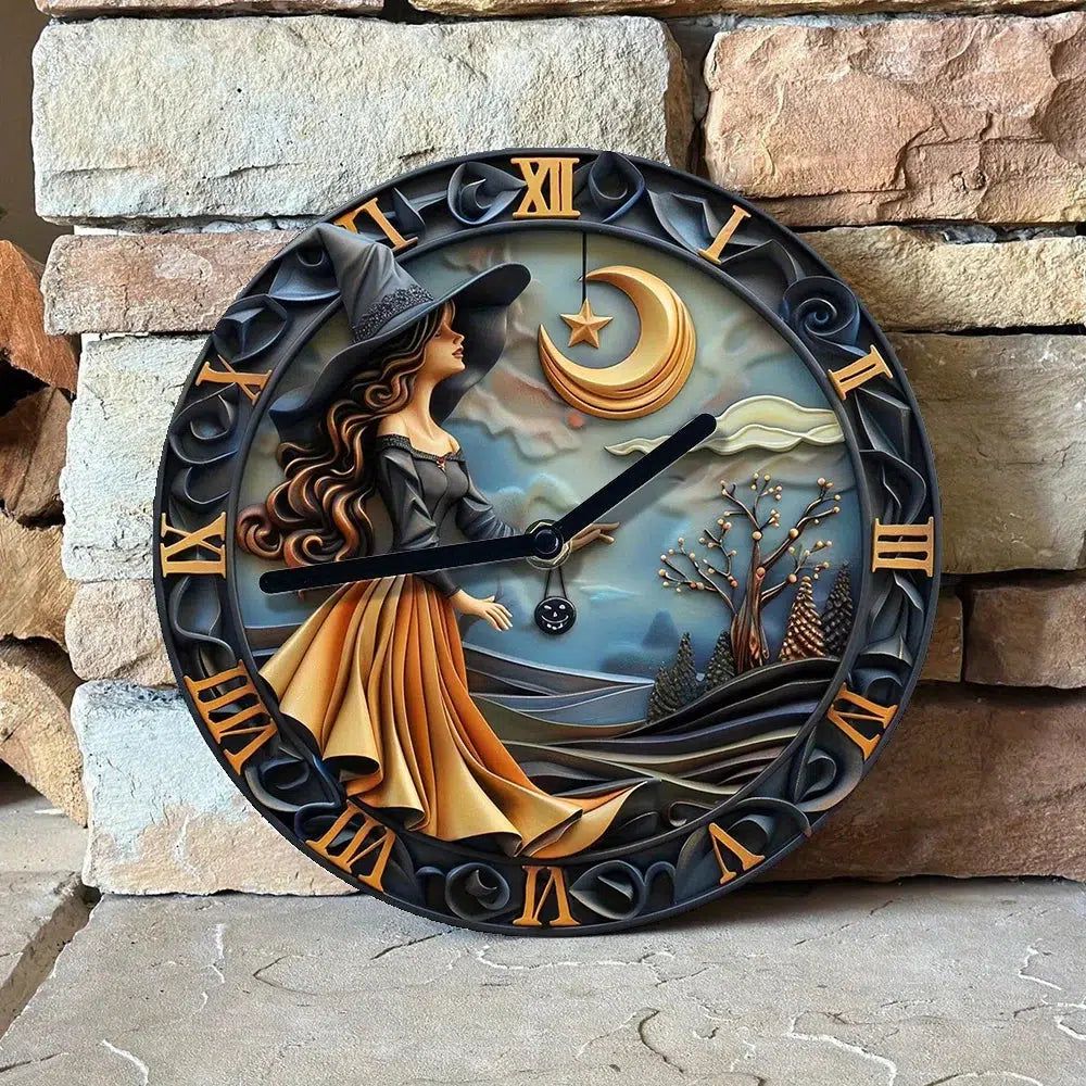 Enchanted Witch Wall Clock-MoonChildWorld