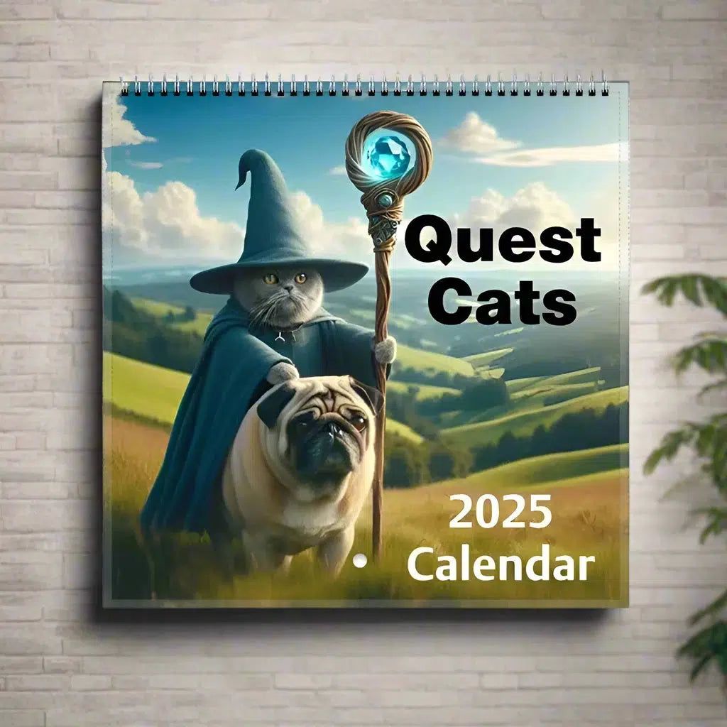 2025 Medieval Exploration Cat Calendar Wizard Cat 2025 Calendar-MoonChildWorld