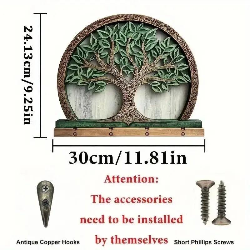 2D Tree of Life Wooden Multifunctional Home Key Holder Pagan Home Decoration-MoonChildWorld