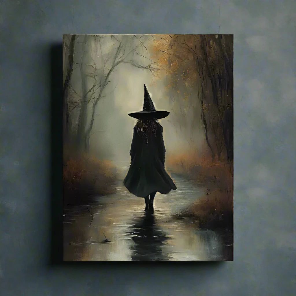 Dark Witch Posters Spooky Mystic Witch Wall Art Print Dark Academia Gothic Victorian Canvas Painting Halloween Decor-MoonChildWorld