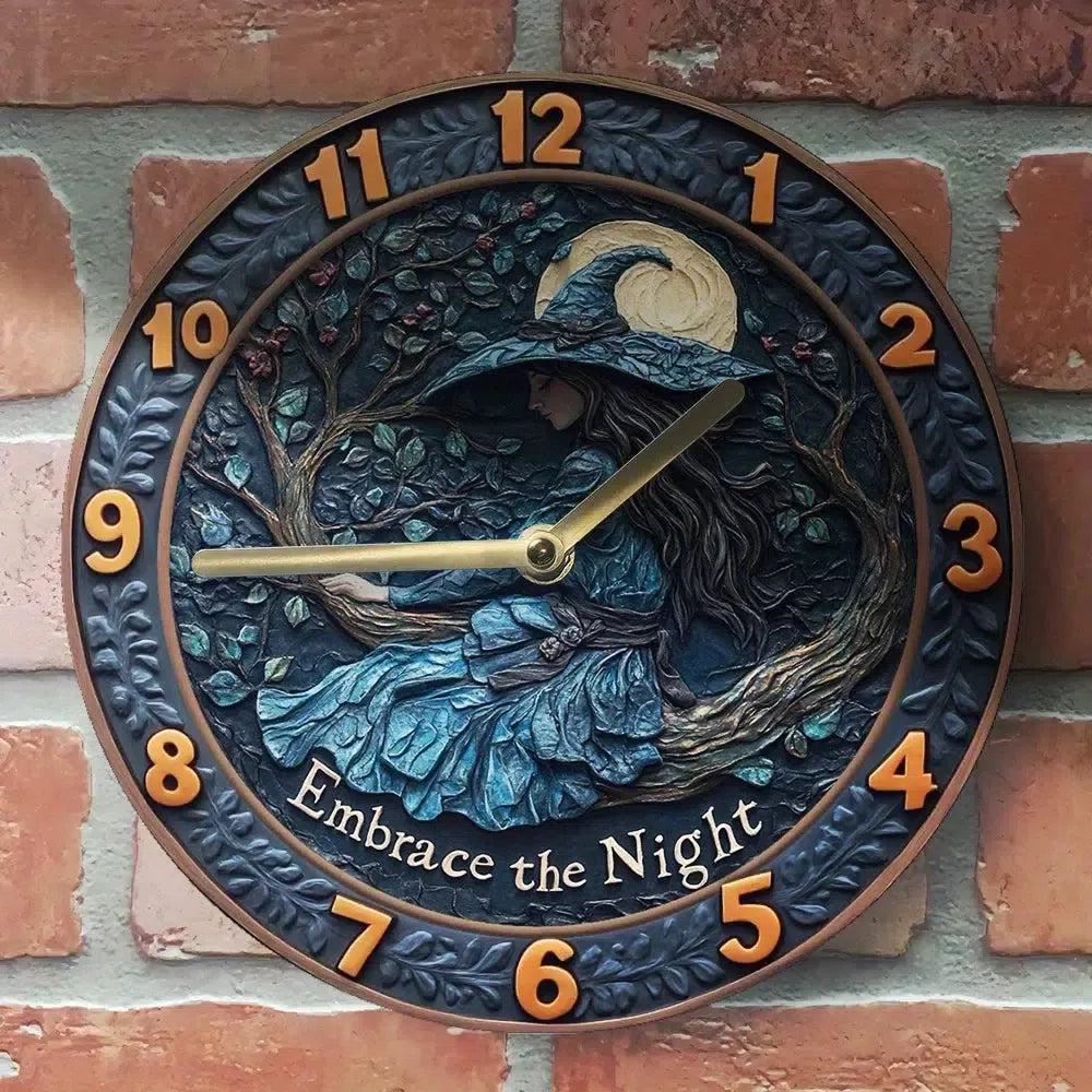 Moon Forest Witch Wall Clock - Witchy Wall Clock for Halloween Home Decor-MoonChildWorld