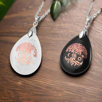 Natural Stone Necklace Obsidian Sun Moon Viking Constellations Metatron Chakra Reiki Spiritual Protection Necklace