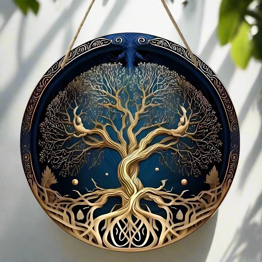 Tree of Life Wooden Sign Pagan Celtic Hanging Sign-MoonChildWorld