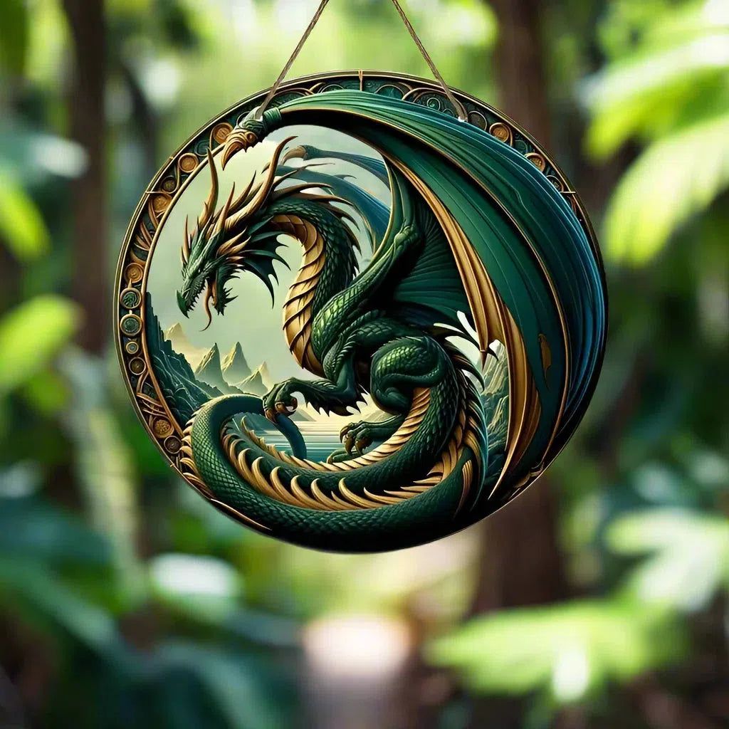 Beautiful Flying Dragon Window Hanging Spirit Dragon Suncatcher Acrylic Sign-MoonChildWorld