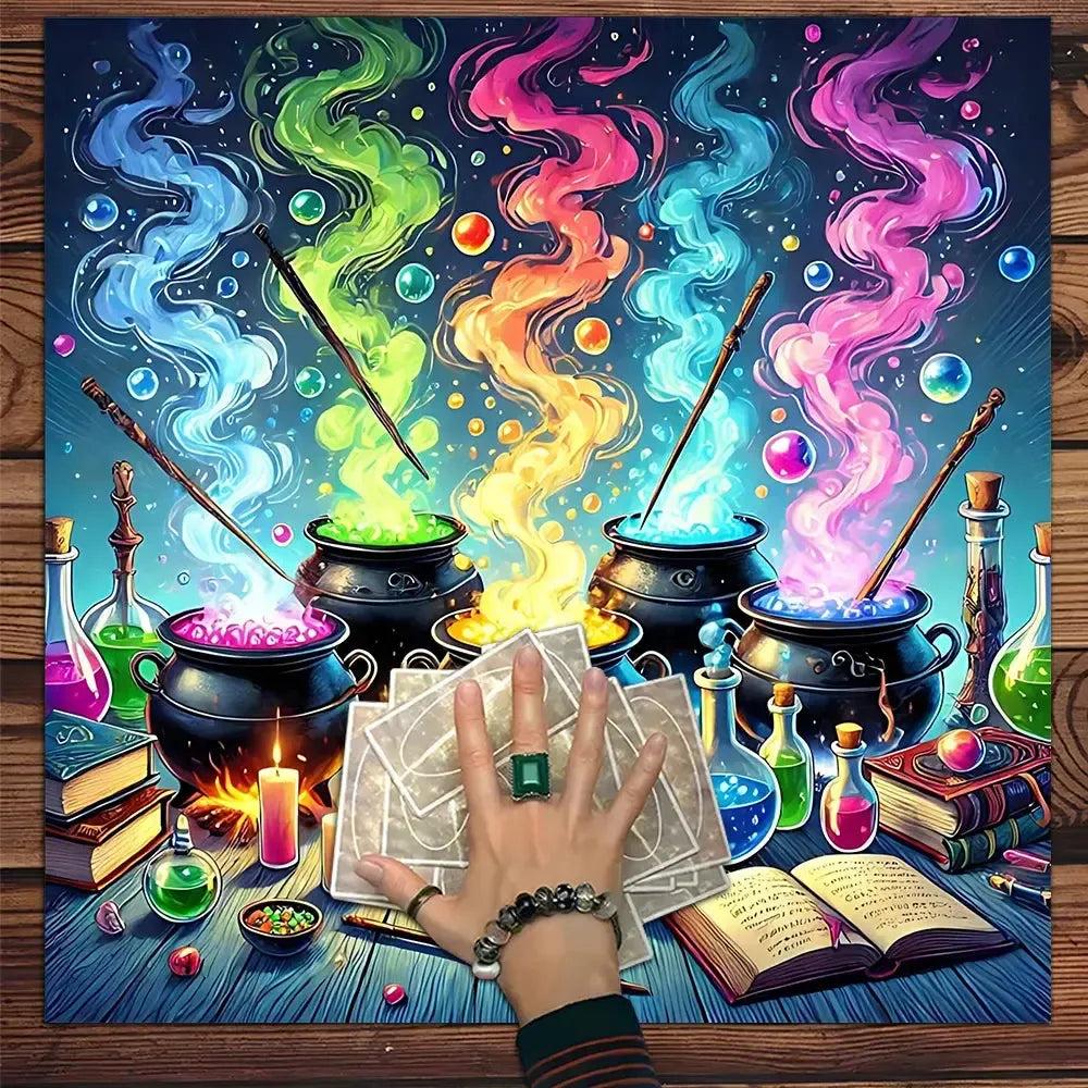 Mystery Potion Witch Altar Cloth Halloween Tarot Tablecloth for Reading Divination Witchy Home Decor-MoonChildWorld