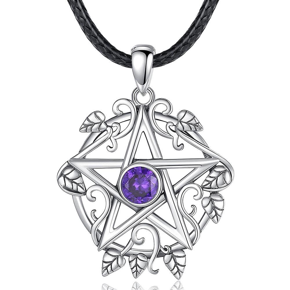 Wicca Pentagram Necklace Witchcraft Pentacle Necklace-MoonChildWorld